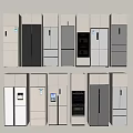 Modern Refrigerator Cabinet Single Open Refrigerator Double Open Refrigerator Built-in Oven 3d model
