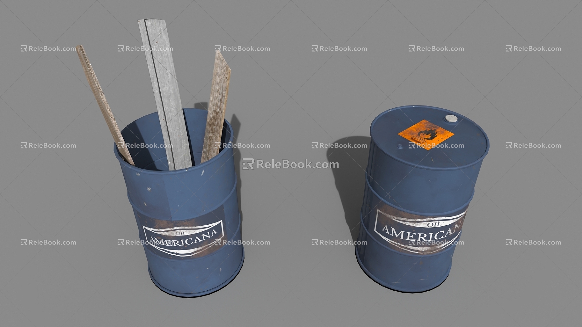 Iron Drum Oil Drum 3d model