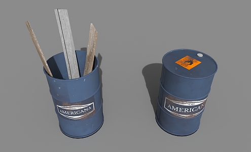 Iron Drum Oil Drum 3d model