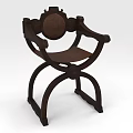 Classic Wooden Single Chair With Intricate Carved Details And Dark Finish