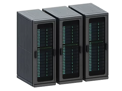 Industrial Equipment Data Center Server Racks With Glass Doors And LED Indicators 3d model