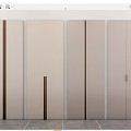 Modern Light Beige Cabinet Doors With Dark Vertical Strips And Metal Handles