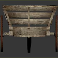Vintage Wooden Cart With Open Frame Design And Large Spoked Wheels