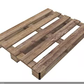 Stone Wood Pallet With Horizontal Wooden Slats And Supportive Blocks