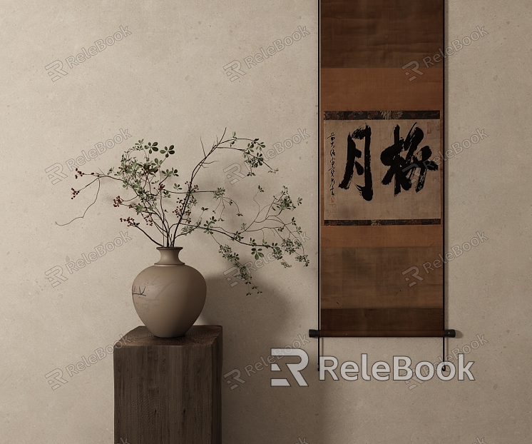 New Chinese Zen Dried Branches Flower Art Hanging Painting model