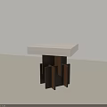 Modern Side Table With Light Colored Top And Geometric Wooden Legs 3d model