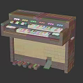 Classic Vintage Lego Built Organ Musical Instrument With Keyboard Pedals And Wooden Design