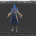 Game Movie Character With Gray Hair Beard Ornate Golden Decor Outfit Dark Pants Golden Shoes