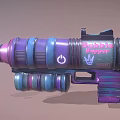 Bubble Blaster Weapon With Purple And Blue Barrel And Grip Design 3d model