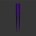 Purple Wing Shaped Decorative Component Detailed 3D Model Design with Smooth Curves and Modern Aesthetic