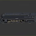 Vintage Steam Locomotive With Streamlined Metallic Shiny Surface On Gray Background