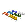 Vibrant Colored Public Chairs in Blue White Green Orange Yellow Designs