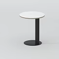 Modern Round Coffee Table With White Marble Top And Black Base 3d model