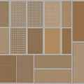 Brown Textured Architectural Components With Various Grid Patterns And Surface Designs
