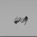 Futuristic Spacecraft Model Design Featuring Detailed Wing And Engine Structure