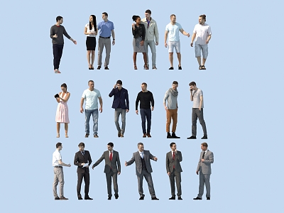 Many people, lovers, group people 3d model