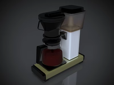 Stylish Modern Coffee Maker Kitchen Appliance With Black White Design And Glass Carafe 3d model