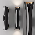 Modern Black Curved Design Wall Lamps With Gold Metallic Details For Home Decor