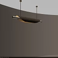 Modern Abstract Pendant Light with Curved Design for Interior Hanging Lighting 3d model