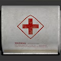 White Roll Medical Device With Red Cross Symbol For Emergency First Aid Applications