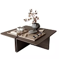 Quiet Ancient Style Tea Table 3d model