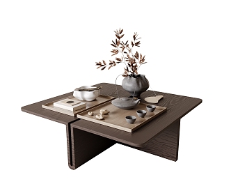 Quiet Ancient Style Tea Table 3d model