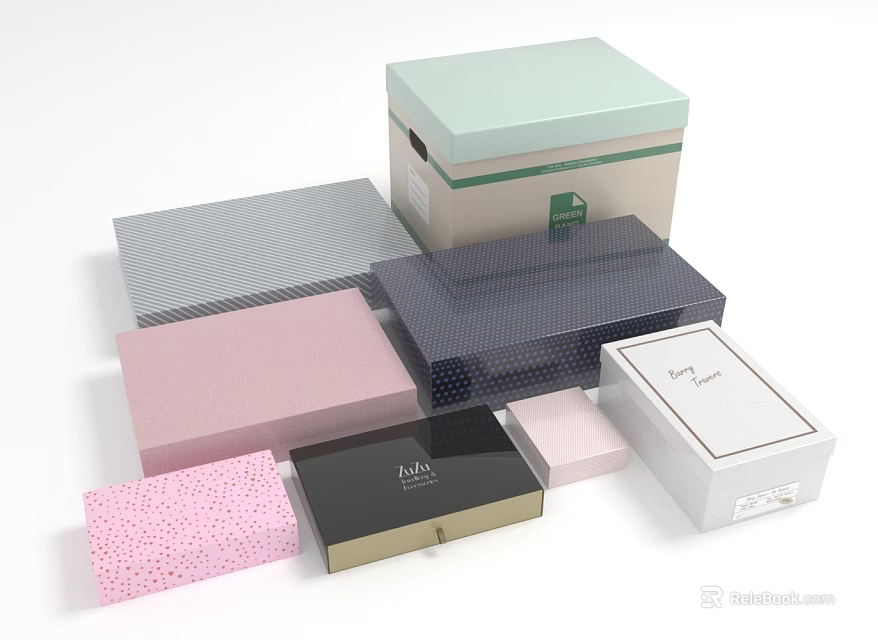 Various Colored Ceiling Light Boxes With Multiple Styles And Designs 3d model 