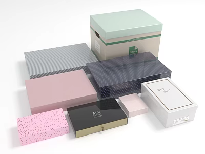 Various Colored Ceiling Light Boxes With Multiple Styles And Designs 3d model