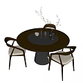 Middle-style dining tables and chairs 3d model