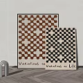 Geometric Wall Art With Brown White Black Patterns For Home Decor 3d model