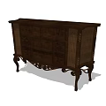 Classic Wooden Entryway Cabinet Sideboard With Carved Details Curved Legs And Storage Drawers