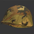 Tactical Camouflage Helmet with Yellow Brown Camo Design for Outdoor Activities
