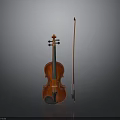 Classic Red Wooden Violin With Shiny Surface And Bow For Daily Use