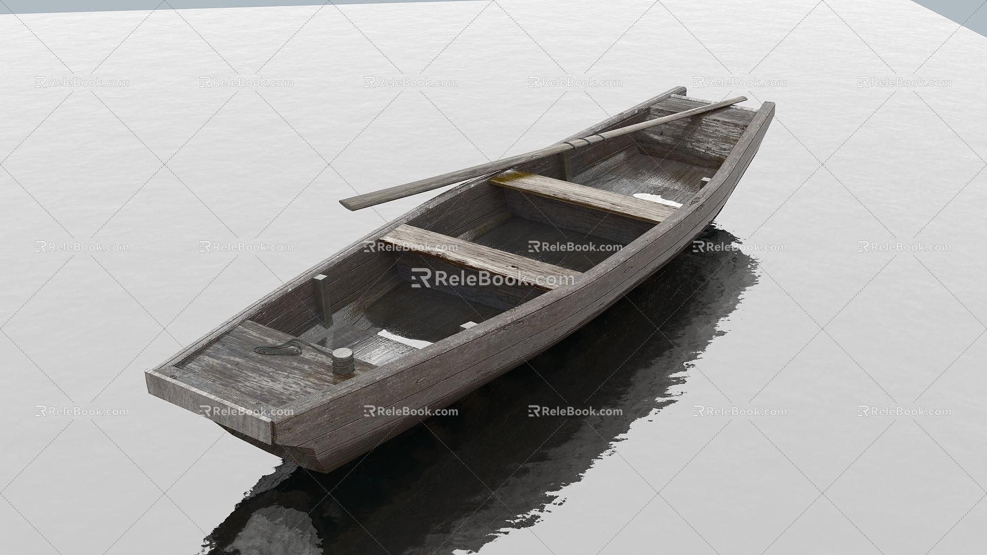 Chinese boat canoe canoe small boat 3d model