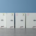 White Electrical Control Cabinets With CC Logo And Front Panel Design