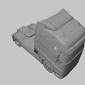 Volvo Truck Rear View With Chassis Structure And Wheels Design 3d model