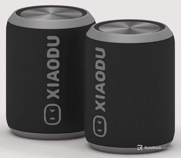 Black XIAODU Smart Speakers With Compact Design And Brand Logo 3d model 