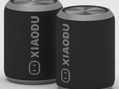 Black XIAODU Smart Speakers With Compact Design And Brand Logo 3d model
