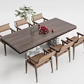 Quiet table and chair combination 3d model