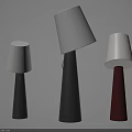 Modern Floor Lamps With White Shades And Black Gray Red Bases Design