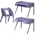 Table and Chair Combination Desk Table Children's Chair 3d model