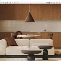Retro sofa background wall 3d model