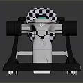 Baby Walker With Race Car Design Checkerboard Seat And Four Wheels For Toddlers