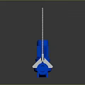 Blue Industrial Equipment With Motor White Support Rods And Pipe Connections