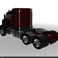 Red Heavy Duty Commercial Truck With Cab Chrome Details Headlights And Wheels