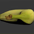 Fresh Ripe Yellow Banana with Smooth Skin on Dark Background