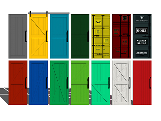 Modern barn door barn door sliding door combination 3d model