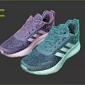 Blue Sporty Comfortable Mesh Sneakers With White Stripes And White Sole