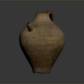 Hand Carved Traditional Clay Jug Sculpture With Handle Spout And Surface Texture