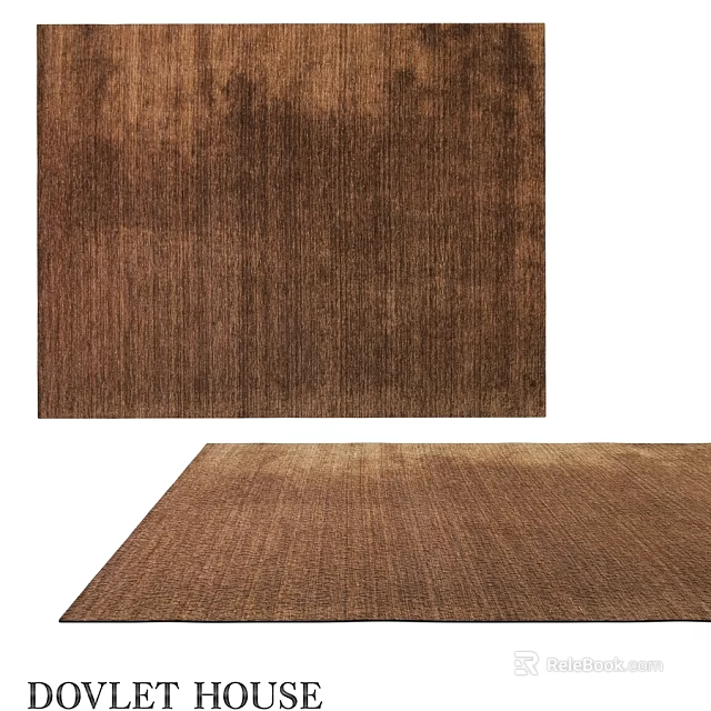 Soft Brown Textured Square Carpet With Woven Design For Home Decor 3d model 